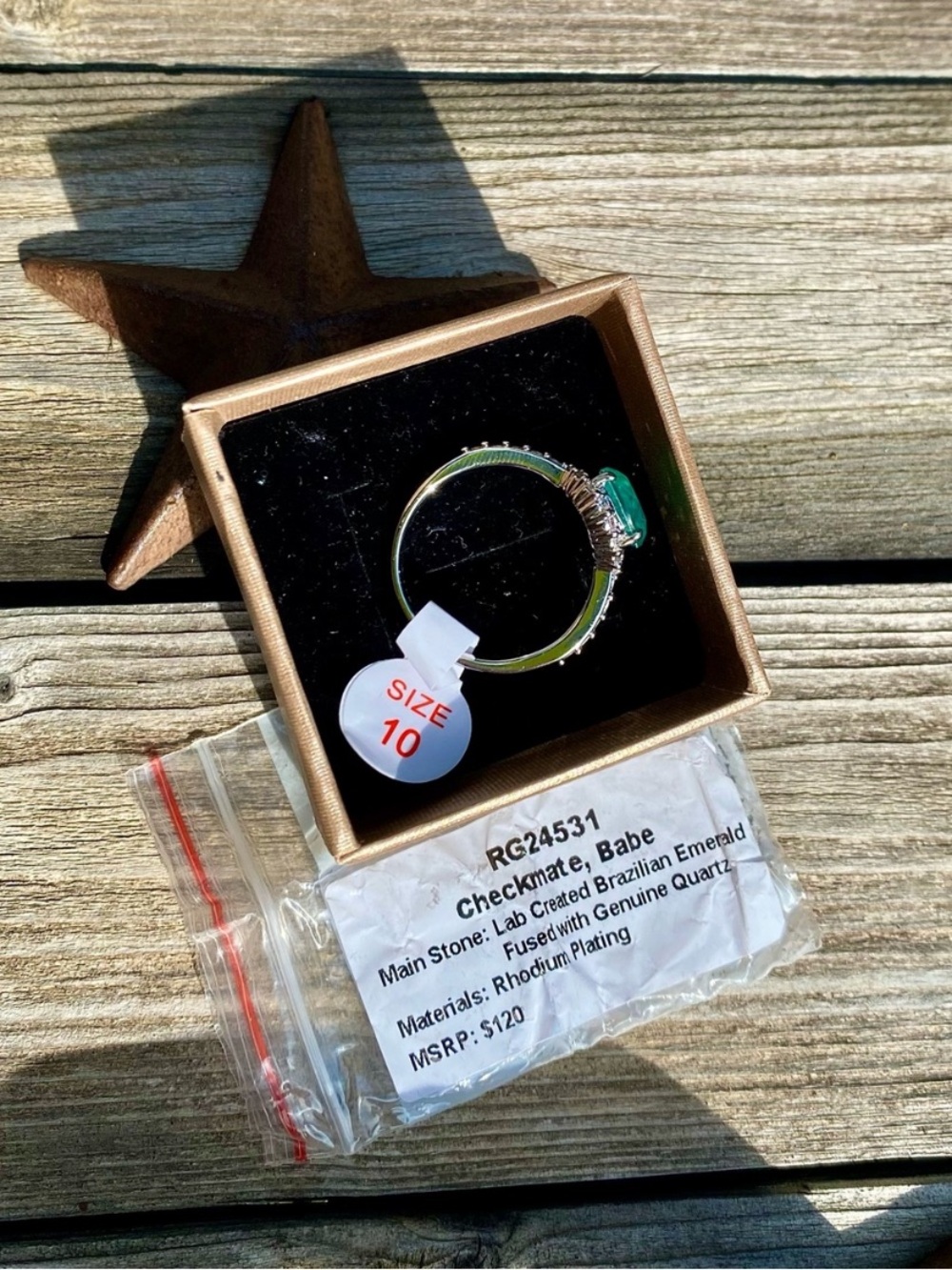 Bomb Party OG Brazilian Emerald Size 10 Ring - Picture 4 of 4